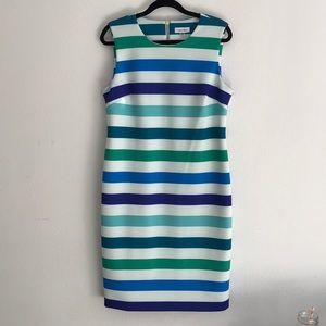 Striped Calvin Klein Structured Midi Dress